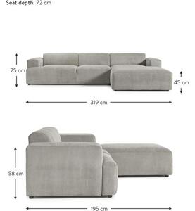 Sofa narożna ze sztruksu Melva (4-osobowa)