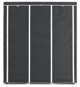 Szafa z przegrodami i drÄ Å¼kami, czarna, 150x45x175 cm, tkanina