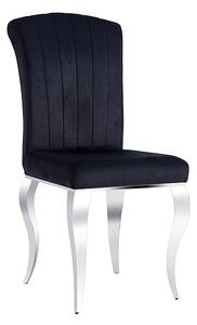 Aksamitne krzesło do jadalni na srebrnych nogach Prince Velvet Signal