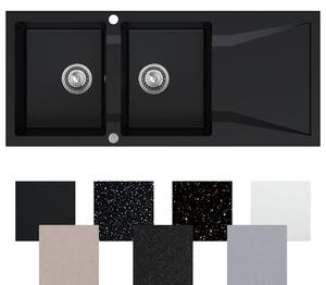 Zlewozmywak granitowy Obsidian 2KDO + syfon