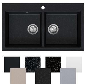 Zlewozmywak granitowy DUAL 2KBO + syfon