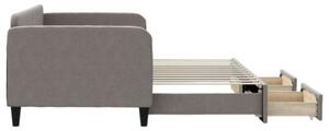 Sofa rozsuwana z szufladami, taupe, 90x200 cm, tkanina