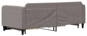 Sofa rozsuwana z szufladami, taupe, 90x200 cm, tkanina
