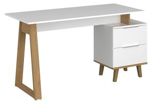Białe skandynawskie biurko z szufladami - Norveso 14X