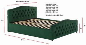 Łóżko 160x200 Tapicerowane Livorno + Pojemnik | Tkaniny i Kolory Do Wyboru