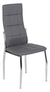 Szare krzesło z wysokim oparciem do kuchni - Doxi 3X
