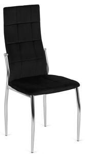 Czarne welurowe krzesło metalowe z wysokim oparciem - Doxi 4X