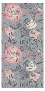 Tapeta - Róże na szarym tle