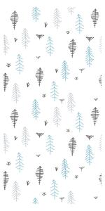 Tapeta - Motyw lasu w niebiesko - szarej