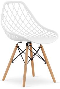 Białe ażurowe krzesło kuchenne - Seram 3X