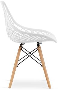 Białe ażurowe krzesło kuchenne - Seram 3X