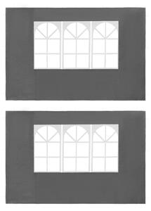 Ścianki boczne do namiotu, 2 szt., z oknem, PE, antracytowe