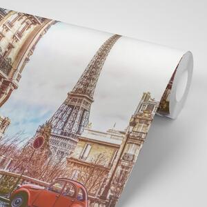 Tapeta widok na Wieżę Eiffla z ulicy Paryża