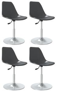 Obrotowe krzesła stołowe, 4 szt., szare, PP