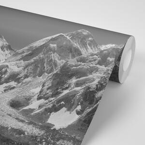 Fototapeta czarno-białe zaśnieżone góry