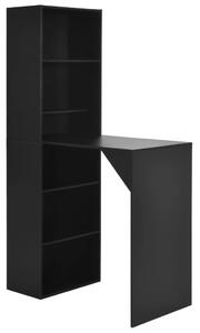 Stolik barowy z szafką, czarny, 115 x 59 x 200 cm