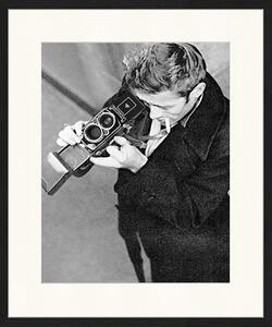 Oprawiony druk cyfrowy James Dean with Camera