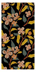 Tapeta - Kwiaty na czarnym tle