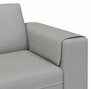 Nowoczesna sofa w kolorze szarym z podÅokietnikami i brÄ zowymi nogami, 4-osobowa, z tapicerkÄ z poliestru i wypeÅnieniem z pianki