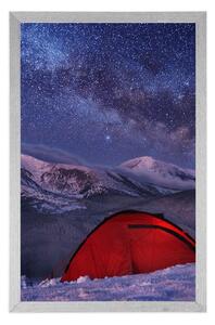 Plakat namiot pod nocnym niebem