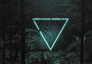Fototapeta - Neonowy trójkąt w dżungli (196x136 cm)