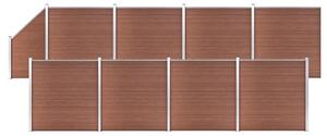 Ogrodzenie WPC, 8 paneli kwadratowych, 1 skośny, 1484x186 cm