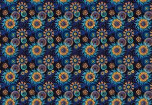 Fototapeta - Abstrakcja kolorowych kwiatów (196x136 cm)