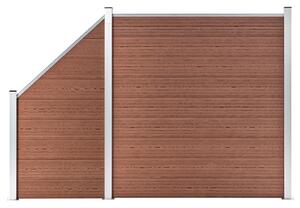 Ogrodzenie WPC, 1 panel kwadratowy + 1 skośny, 273x186 cm, brąz