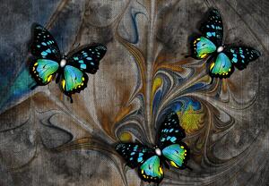Fototapeta - Jasne motyle na obrazie (196x136 cm)