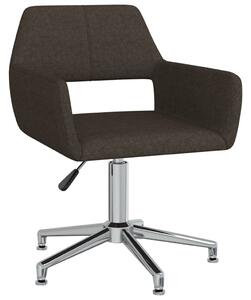 Obrotowe krzesło biurowe, ciemnobrązowe, tapicerowane tkaniną