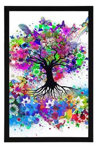 Plakat kwiatowe drzewo pełne kolorów