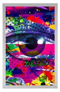Plakat ludzkie oko w stylu pop-art