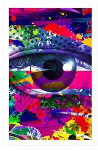 Plakat ludzkie oko w stylu pop-art