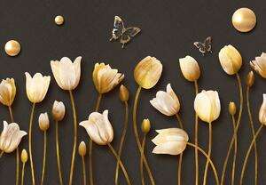 Fototapeta - Złote tulipany (196x136 cm)