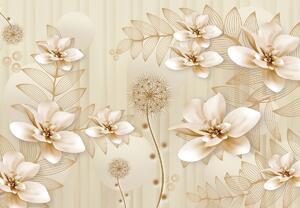 Fototapeta - Kompozycja złotych kwiatów (196x136 cm)