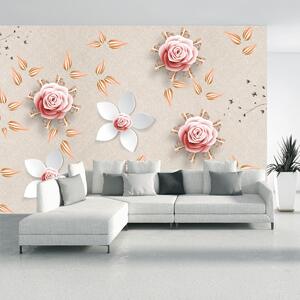 Fototapeta - Różowe kwiaty (196x136 cm)