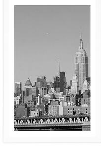 Plakat z passe-partout magiczny Nowy Jork w czerni i bieli
