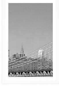 Plakat z passe-partout drapacze chmur w Nowym Jorku w czerni i bieli