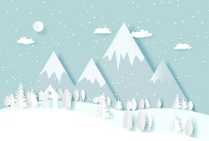 Fototapeta - Śnieżny krajobraz (196x136 cm)