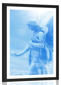 Plakat z passe-partout piękny anioł w niebie