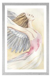 Plakat z passe-partout wolny anioł