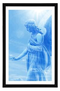 Plakat z passe-partout piękny anioł w niebie