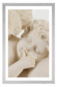 Plakat z passe-partout śpiący anioł