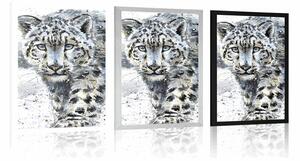 Plakat malowany leopard