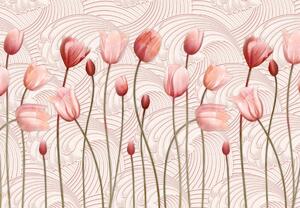 Fototapeta - Różowe tulipany (196x136 cm)