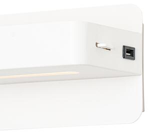 Nowoczesna lampa ścienna biała w tym LED z USB - Ted Oswietlenie wewnetrzne