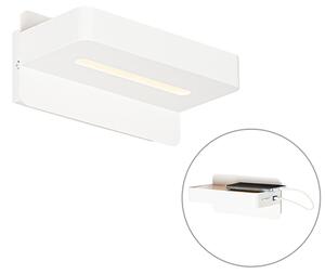 Nowoczesna lampa ścienna biała w tym LED z USB - Ted Oswietlenie wewnetrzne