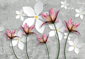 Fototapeta - Kwiaty 3D (196x136 cm)