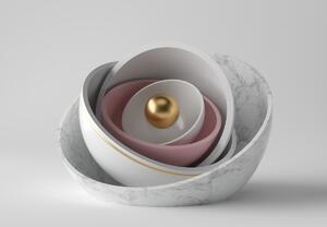 Fototapeta - Marmurkowy kwiat 3D (196x136 cm)