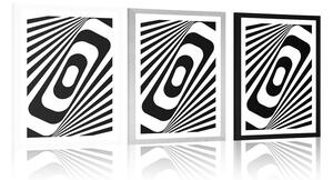 Plakat z passe-partout czarno-biała iluzja